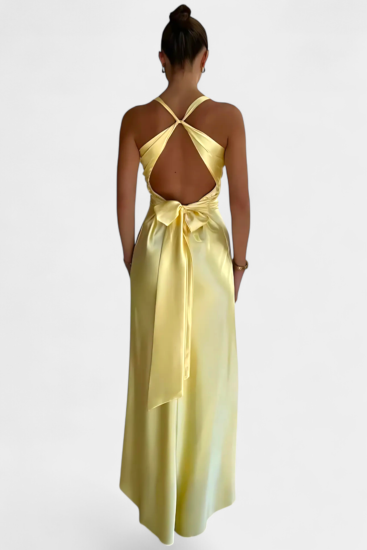 Dolores V-Neck Dress | Twisted Waist, Elegant Occasion