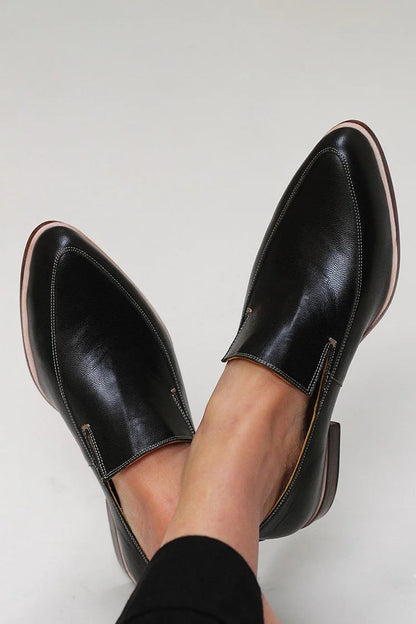 Women's Pointed Toe Loafers – Slip-On Flat Heel
