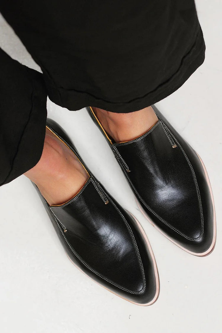 Women's Pointed Toe Loafers – Slip-On Flat Heel