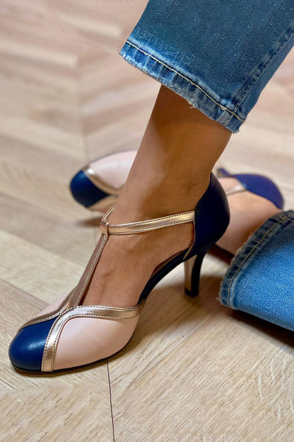 Women's Mary Jane T-Strap Pumps – Slim Heel Closed Toe