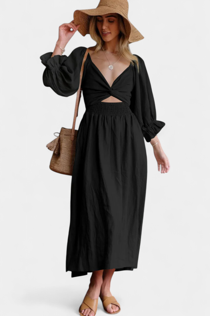 Petra Two-Tier Dress | Puff Sleeves, Ruched Body, Romantic