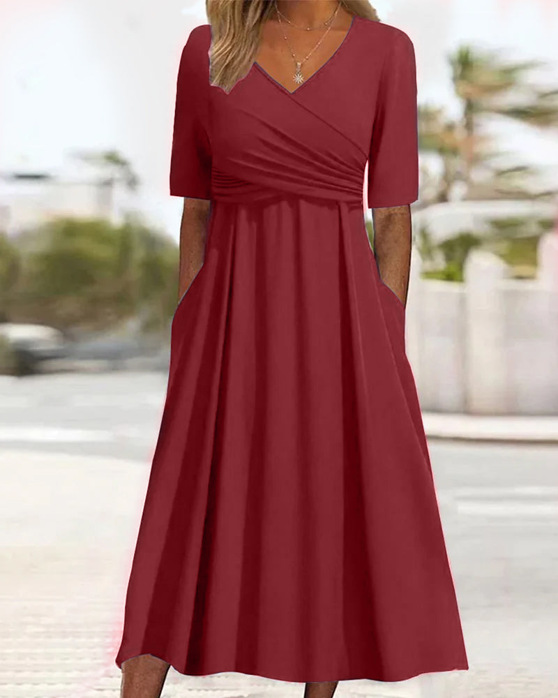 Nadia Wrap Summer Midi Dress | Casual, Refined, Classic