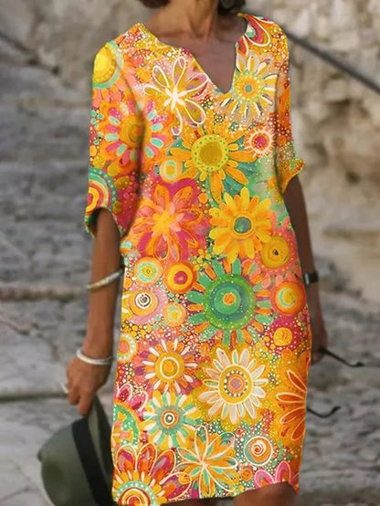 Cassandra Boho Summer Midi Dress | Elegant, Bohemian, Romantic