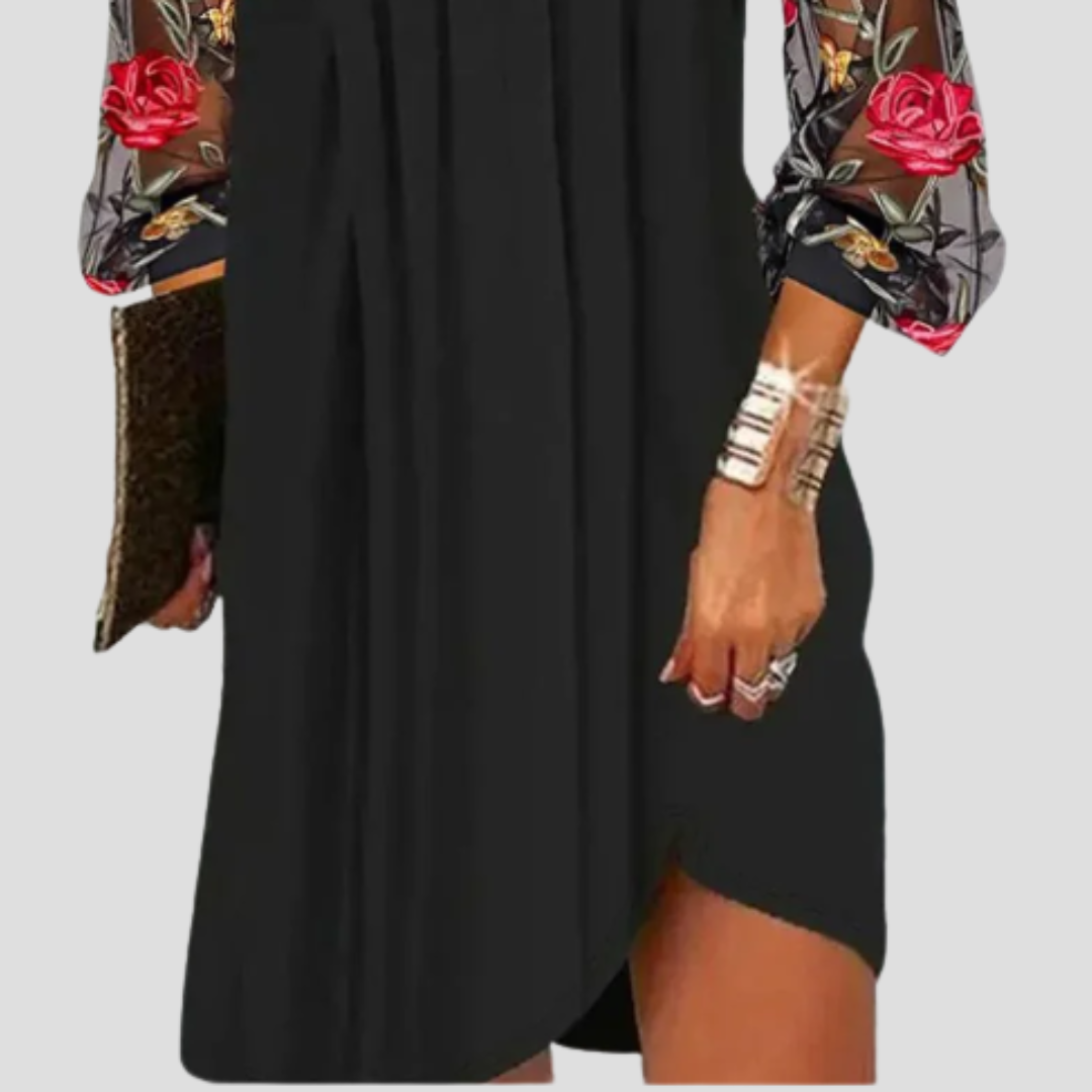 Natalia Sheer Sleeve Mini Dress | Artistic, Modern Charm