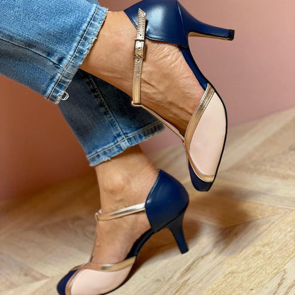 Women's Mary Jane T-Strap Pumps – Slim Heel Closed Toe