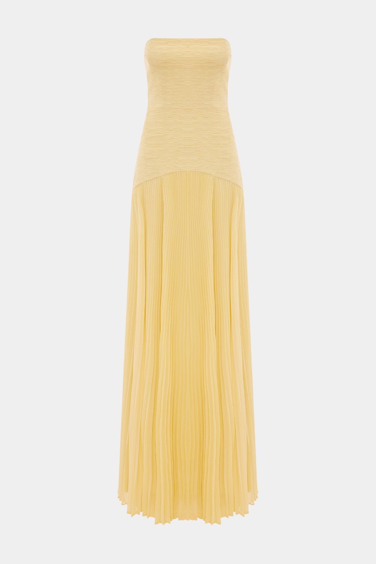 Deia Mesh Maxi Dress | Bell Sleeves, Front Slit