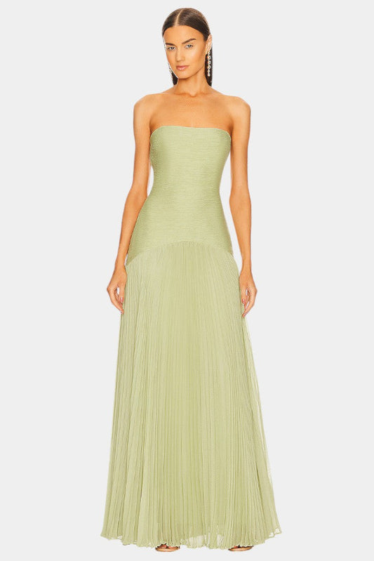 Deia Mesh Maxi Dress | Bell Sleeves, Front Slit