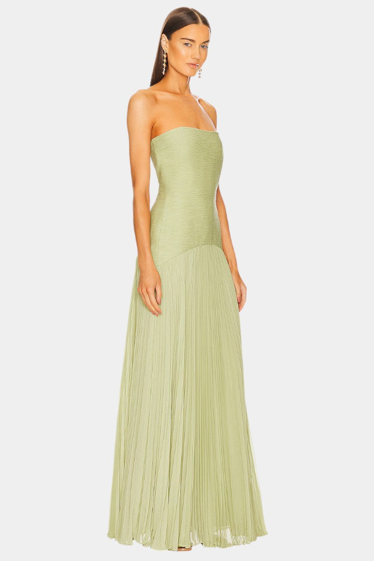 Deia Mesh Maxi Dress | Bell Sleeves, Front Slit