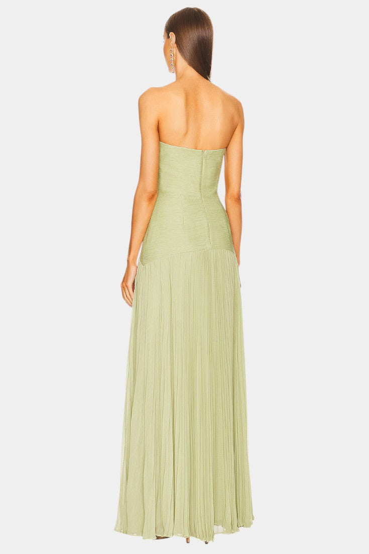 Deia Mesh Maxi Dress | Bell Sleeves, Front Slit