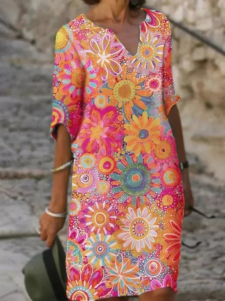 Cassandra Boho Summer Midi Dress | Elegant, Bohemian, Romantic