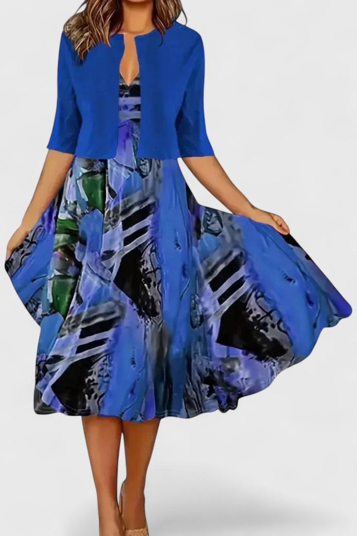 Estrella Blazer & Midi Dress Set | Summer Polish, Two-Piece