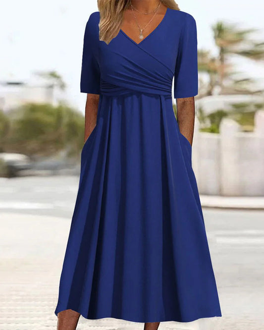 Nadia Wrap Summer Midi Dress | Casual, Refined, Classic