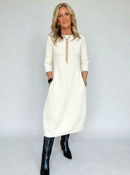 Isabel Minimalist Dress - White