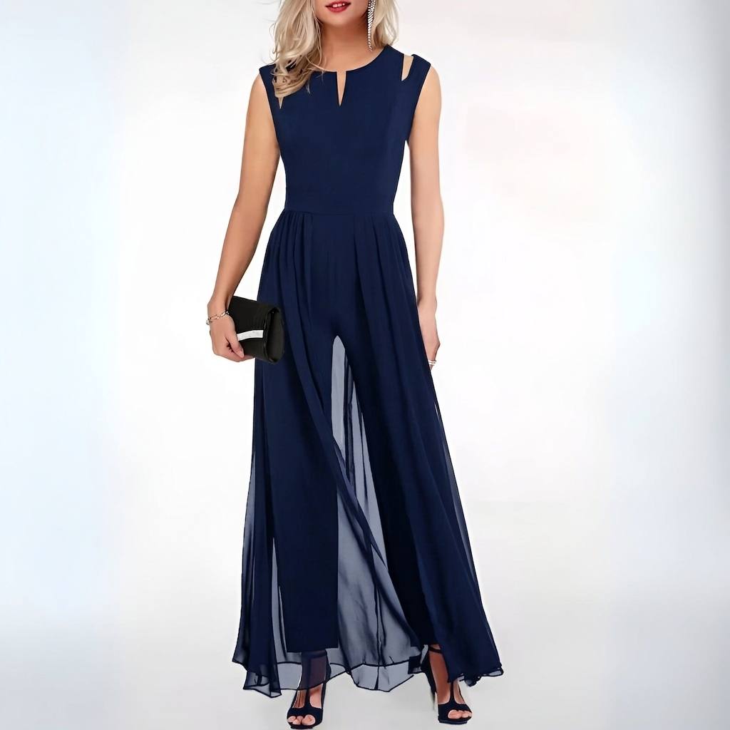 Navy sleeveless wide-leg jumpsuit - Studio clean
