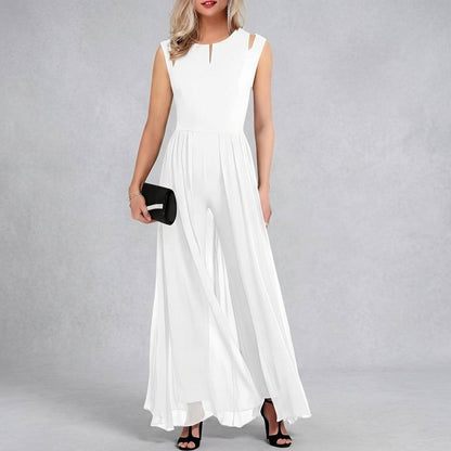 White sleeveless wide-leg jumpsuit - Studio clean