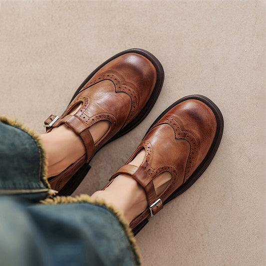 Women's Mary Jane Shoes – Closed Toe Buckle Ankle Strap
