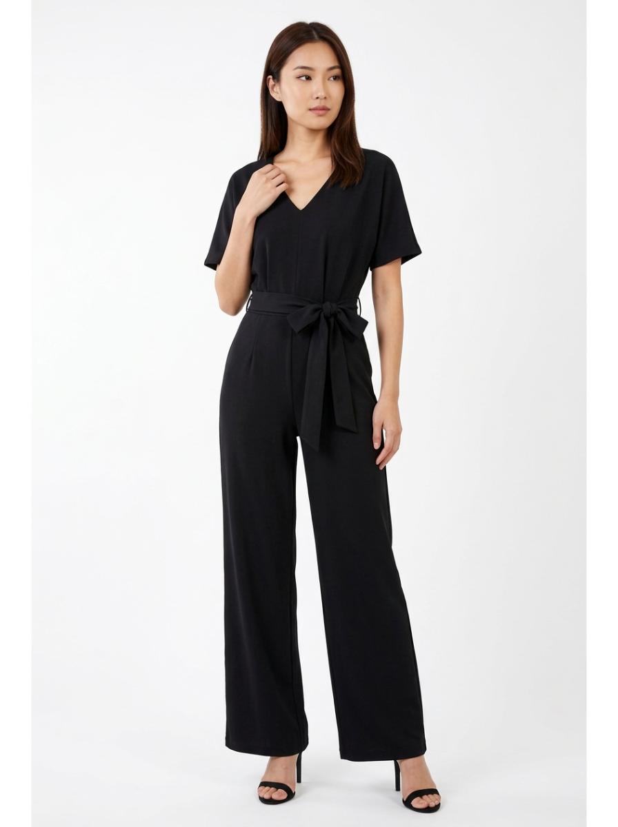 Elegant Wide Leg Jumpsuit Black - Studio Clean