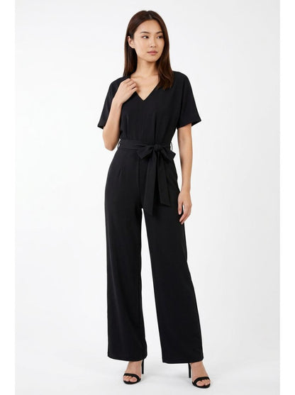 Elegant Wide Leg Jumpsuit Black - Studio Clean