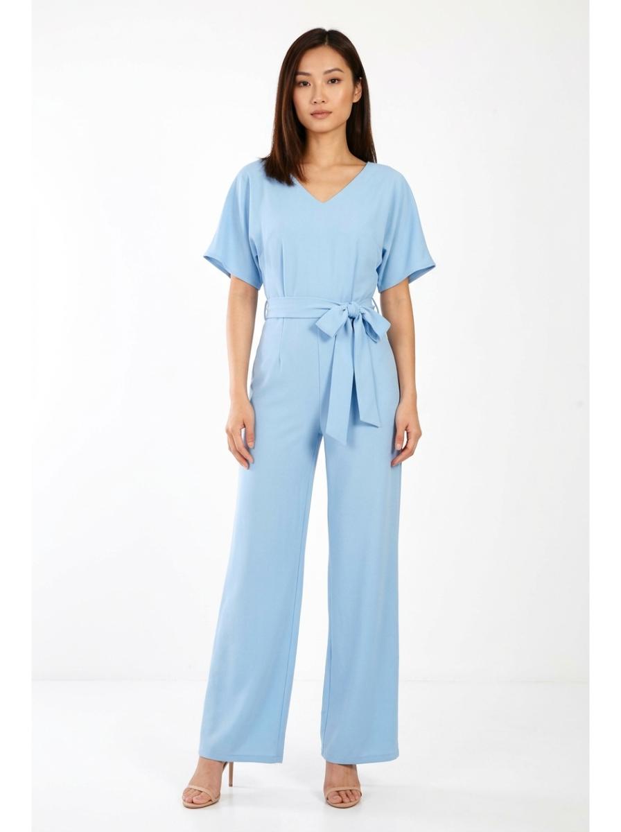 Elegant Wide Leg Jumpsuit Blue - Studio Clean