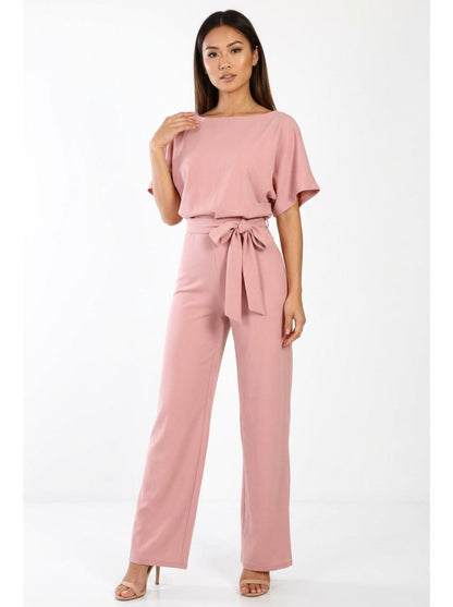 Elegant Wide Leg Jumpsuit Pink - Studio Clean
